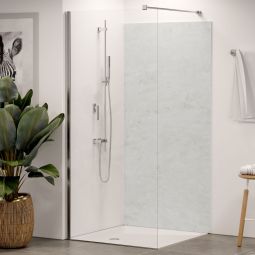 Panneau mural douche aluminium composite Winwall Struktur gris clair vendu à l'unité ou en set, différentes tailles au choix