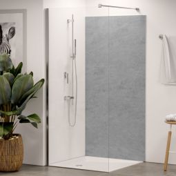 Panneau mural douche aluminium composite Winwall Struktur gris pierre vendu à l'unité ou en set, différentes tailles au choix