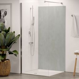 Panneau mural douche aluminium composite Winwall Beton spatulé vendu à l'unité ou en set, différentes tailles au choix