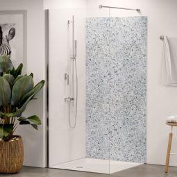 Panneau mural douche aluminium composite Winwall Granit Cristal Grey vendu à l'unité ou en set, différentes tailles au choix