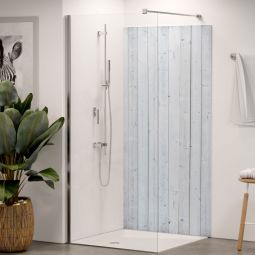 Panneau mural douche aluminium composite Winwall Bois blanc vendu à l'unité ou en set, différentes tailles au choix