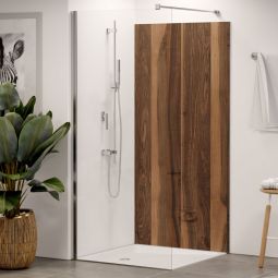 Panneau mural de douche Winwall en aluminium composite noyer à l'unité ou en lot, différentes dimensions au choix