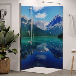Panneau mural de douche Winwall en composite aluminium Lac de montagne à l'unité ou en lot, différentes dimensions au choix