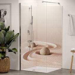 Panneau mural de douche Winwall en composite aluminium Pierres et sable à l'unité ou en lot, différentes dimensions au choix