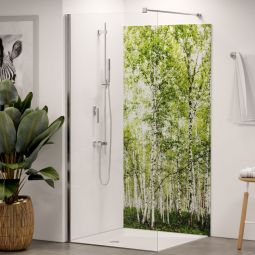 Panneau mural de douche Winwall en composite aluminium Forêt de bouleaux à l'unité ou en lot, différentes tailles au choix