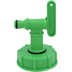 Adaptateur cuve IBC robinet petit modèle Compatible avec réservoirs d'eau de pluie IBC avec filetage intérieur S60x6 (DN50), robinet de sortie gros filetage 2