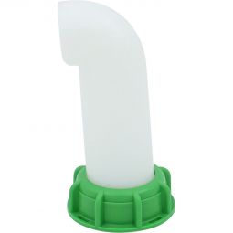 Bec de sortie IBC avec écrou S60x6 filetage intérieur raccord de sortie 90° avec ouverture de 40 mm pour réservoirs IBC, avec système anti-rotation