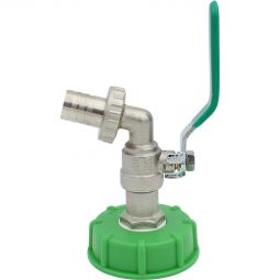 Vanne à boule métallique IBC cuve d'eau embout cannelé 0,75