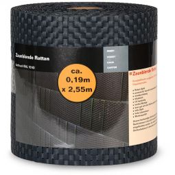 Bandes brise-vue pour grillage rigide double fils rotin anthracite treillis, longueur des bandes : 2,55m, hauteur : 19cm