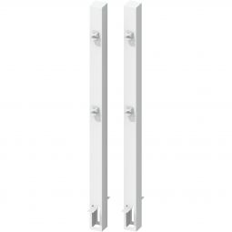 TraumGarten Ensemble de poteaux de portail pour double portail de clôture CARA, blanc Lot de 2 à sceller dans le béton, avec gonds soudés, pour hauteur de portail 70 cm