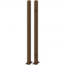 Poteau de portail simple, set de 2 pièces, brun, TraumGarten avec plaque de base soudée à visser, 8x8x195 cm