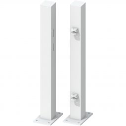 TraumGarten Ensemble de poteaux de portail pour portail simple CARA, blanc, à visser Lot de 2 avec gonds soudés, pour hauteur de portail 70 cm
