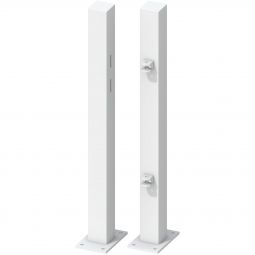 TraumGarten Ensemble de poteaux de portail pour portillon CLEO blanc, à visser lot de 2, incl. gonds soudés, pour hauteur de portail 85 cm