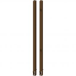 Kit de poteaux pour porte marron, TraumGarten Kit de 2 à sceller avec gonds soudés inclus