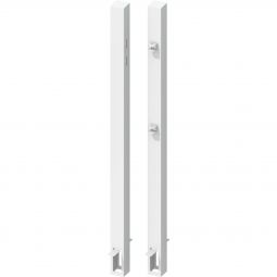 TraumGarten Ensemble de poteaux de portail pour portillon CLEO blanc, à sceller dans le béton lot de 2, incl. gonds soudés, pour hauteur de portail 85 cm