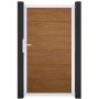 Portail simple GroJa BasicLine PVC pour clôture à lames emboîtables golden oak