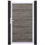 Portail simple GroJa BasicLine PVC pour clôture à lames emboîtables monument oak