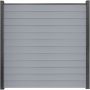 Clôture à emboîter étroite PVC GroJa BasicLine couleur gris argent panneau à lamelles 