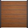 Clôture occultante Grola BasicLine Premium couleur golden oak panneau à lamelles