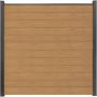 Clôture à emboîter étroite PVC GroJa BasicLine couleur chêne cendré natur panneau à lamelles 