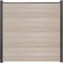 Clôture à emboîter étroite PVC GroJa BasicLine couleur sheffield oak panneau à lamelles 