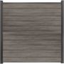 Clôture à emboîter étroite PVC GroJa BasicLine couleur monument oak panneau à lamelles 