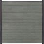 Clôture à emboîter étroite PVC GroJa BasicLine couleur Grey Ash Cut panneau à lamelles 