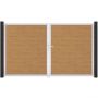 Portail double clôture à lames GroJa BasicLine étroit PVC, couleur chêne naturel