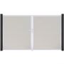 Portail double clôture à lames GroJa BasicLine étroit PVC, couleur blanc