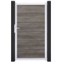 Porte clôture à lames GroJa BasicLine Premium PVC, couleur monument oak