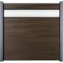 Clôture à lames Solid GroJa panneau de confidentialité et insert design en verre ESG de 30 cm, noyer co-extrudé