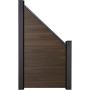 Clôture GroJa Solid protection visuelle couleurs de noyer co-extrudé raccord pour panneau à emboîter lamelles