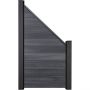 Clôture GroJa Solid protection visuelle gris pierre co-extrudé raccord pour panneau à emboîter lamelles