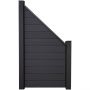 Clôture GroJa Solid protection visuelle raccord gris anthracite panneau à emboîter lamelles