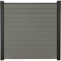 GroJa Solid Clôture Pare-vue Gris  Barrière à lamelles