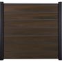 Clôture GroJa Solid Grande Premium panneau à composer couleur noyer co-extrudée palissade