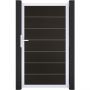 Portillon pour clôture emboîtable GroJa Solid Grande Premium, noir co-extrudé