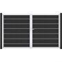 Portail double GroJa Solid Grande Premium à lames emboîtables gris anthracite