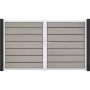 Portail double GroJa Solid Grande Premium à lames emboîtables bi-color sand