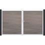 Portail double GroJa Solid Grande à lames emboîtables, bi-color co-extrudé