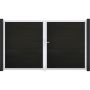 Portail double GroJa Solid Grande à lames emboîtables, noir co-extrudé