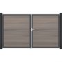 Portail double GroJa Solid pour clôture à lames emboîtables, couleur bi-color co-extrudé