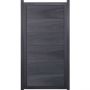 Clôture occultant GroJa Viento verticale gris pierre co-extrudée avec cadre en aluminium anthracite DB 703, panneau à lames