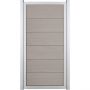Clôture occultante GroJa Viento debout bi-color sand avec cadre en aluminium argent EV1, panneau à lames