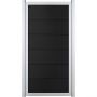Clôture occultante GroJa Viento debout gris anthracite avec cadre en aluminium argent EV1, panneau à lames