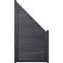 Clôture occultant GroJa Viento raccord gris pierre co-extrudée avec cadre en aluminium anthracite DB 703, panneau à lames