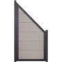 Clôture occultant GroJa Viento raccord bi-color sand avec cadre en aluminium anthracite DB 703, panneau à lames