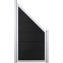 Clôture occultante GroJa Viento raccord gris anthracite avec cadre en aluminium argent EV1, panneau à lames