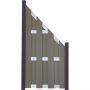 Clôture préfabriquée GroJa protection visuelle gris clair raccord panneau lamelles 