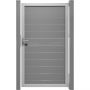 Portillon clôture emboîtable GroJa Lumino en aluminium, gris argent